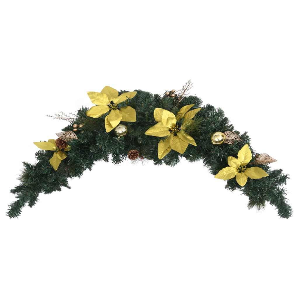 Kerstboog met LED-lampjes 90 cm PVC groen