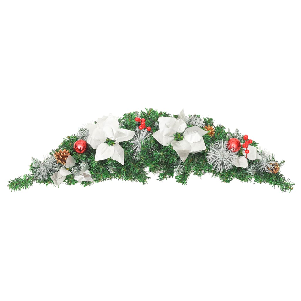 Kerstboog met LED-lampjes 90 cm PVC groen