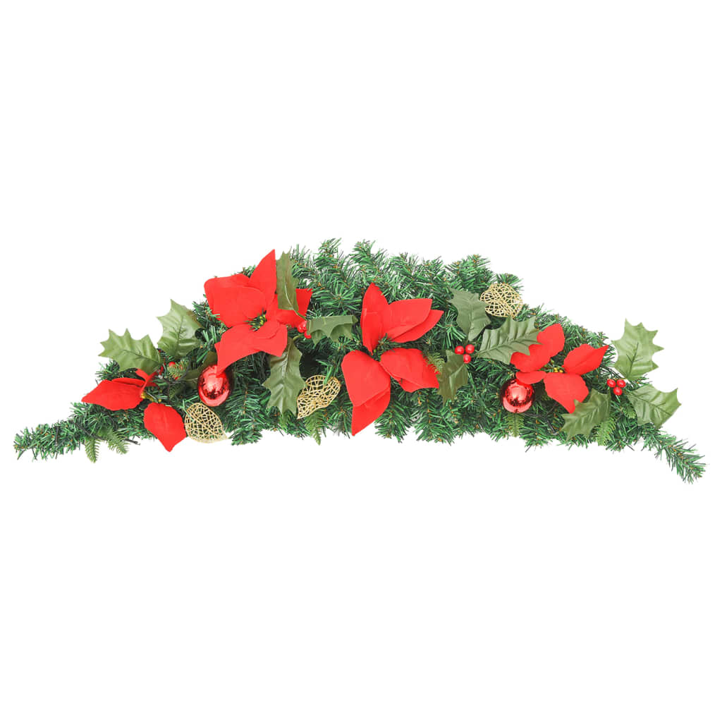 Kerstboog met LED-lampjes 90 cm PVC groen