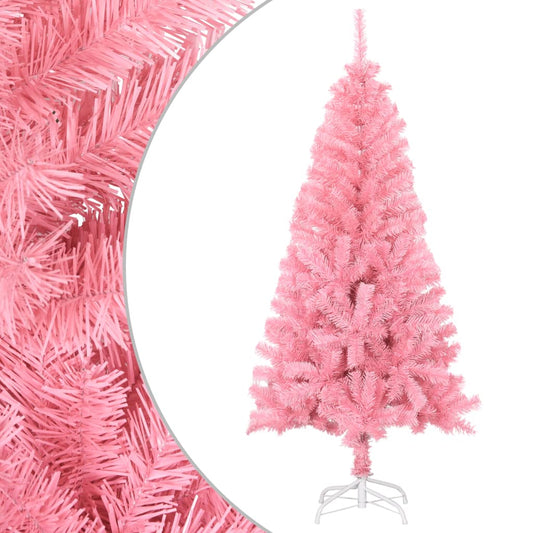 Kunstkerstboom met standaard 150 cm PVC roze