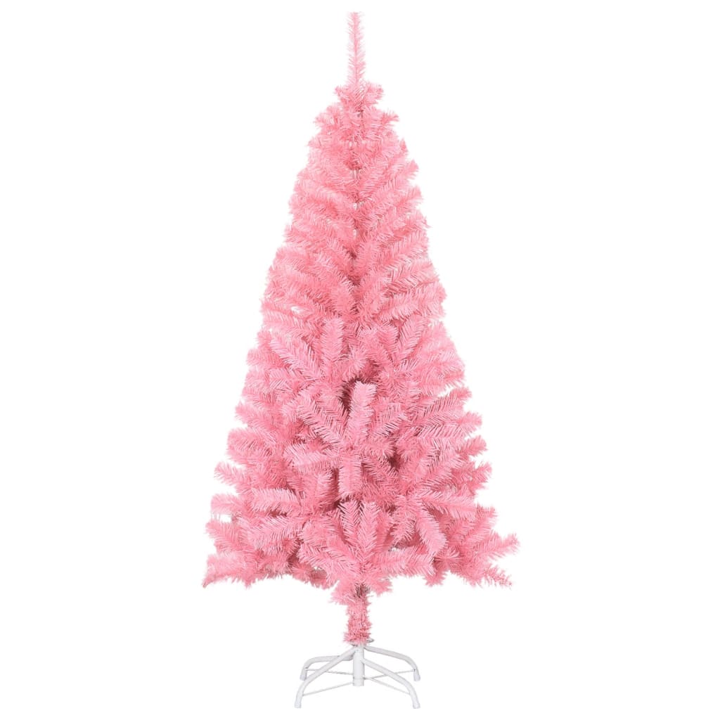 Kunstkerstboom met standaard 150 cm PVC roze