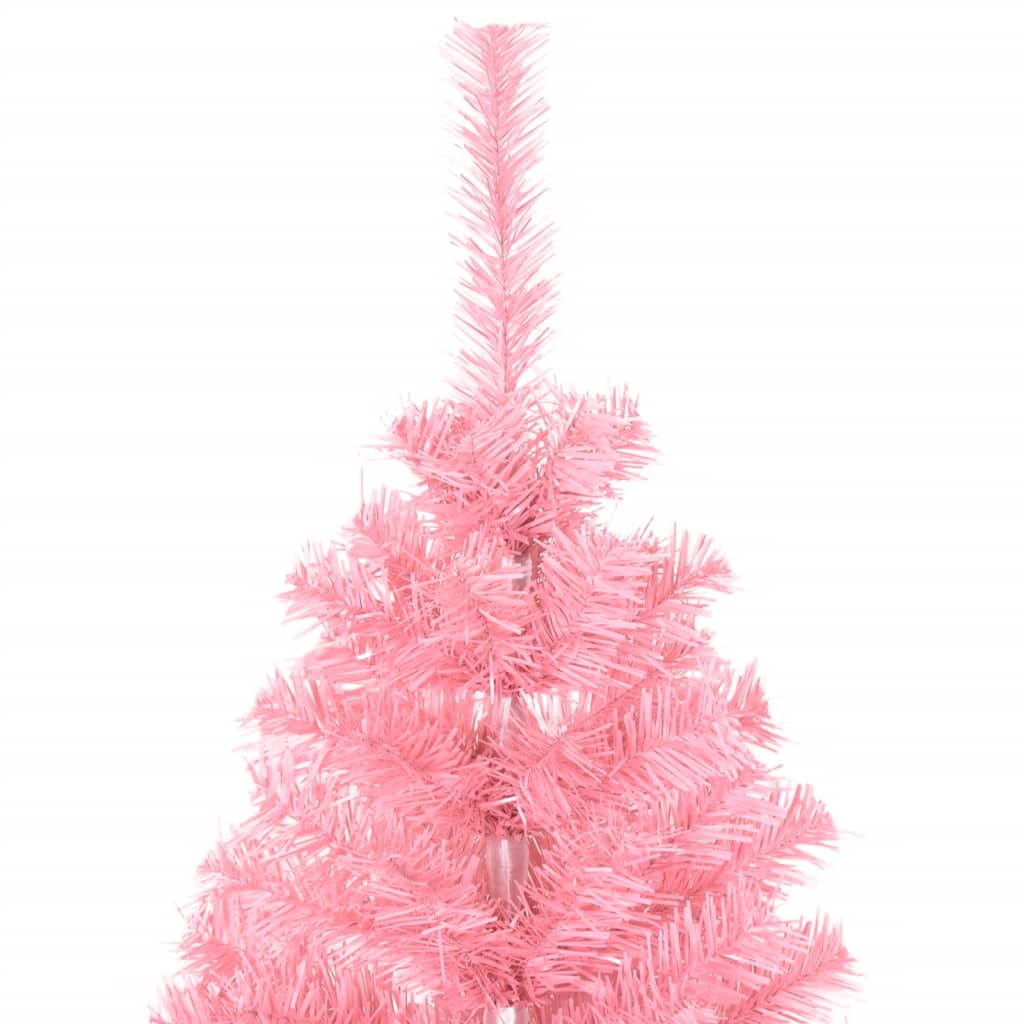 Kunstkerstboom met standaard 150 cm PVC roze