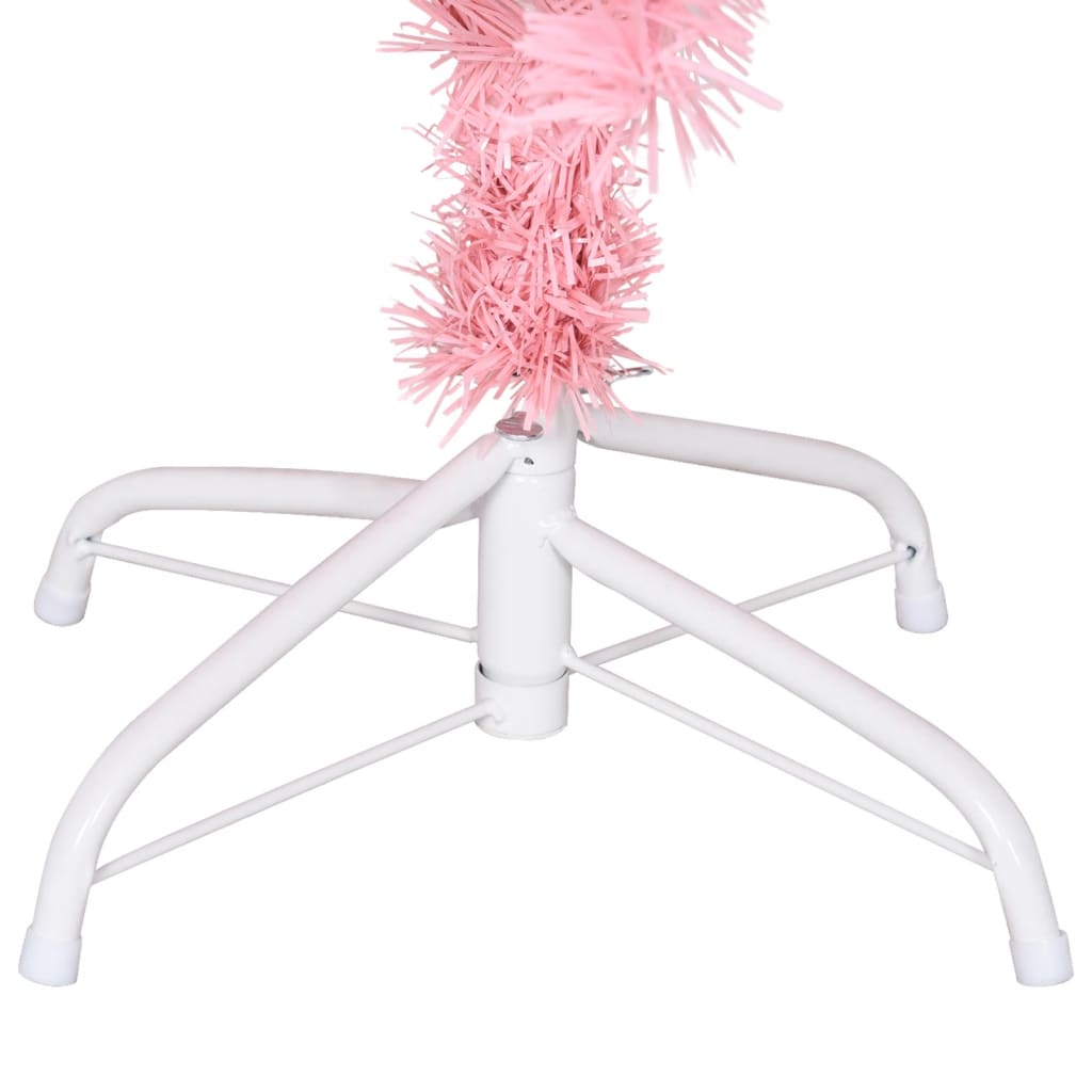 Kunstkerstboom met standaard 150 cm PVC roze