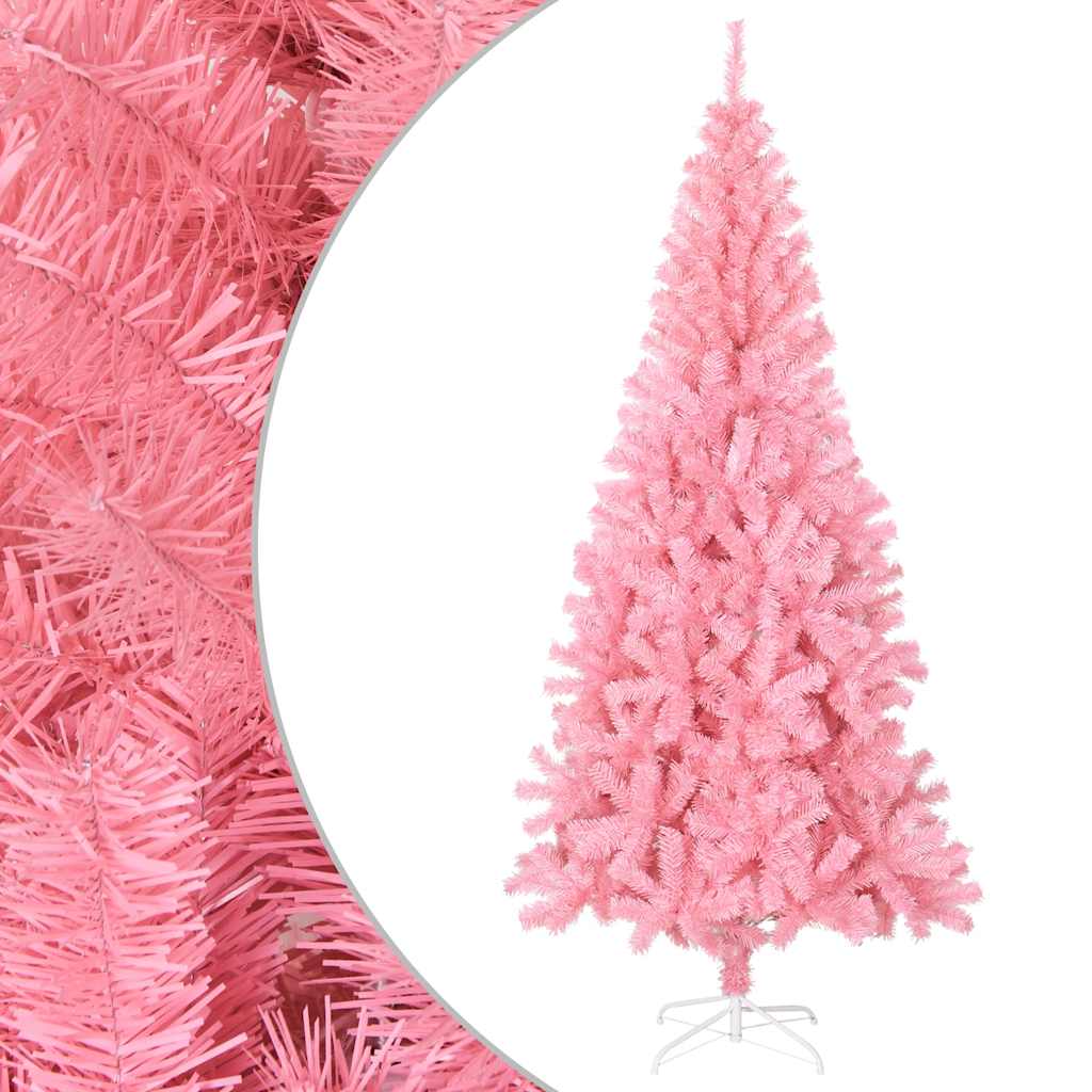 Kunstkerstboom met standaard 180 cm PVC roze