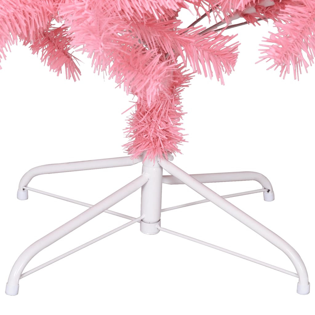 Kunstkerstboom met standaard 210 cm PVC roze