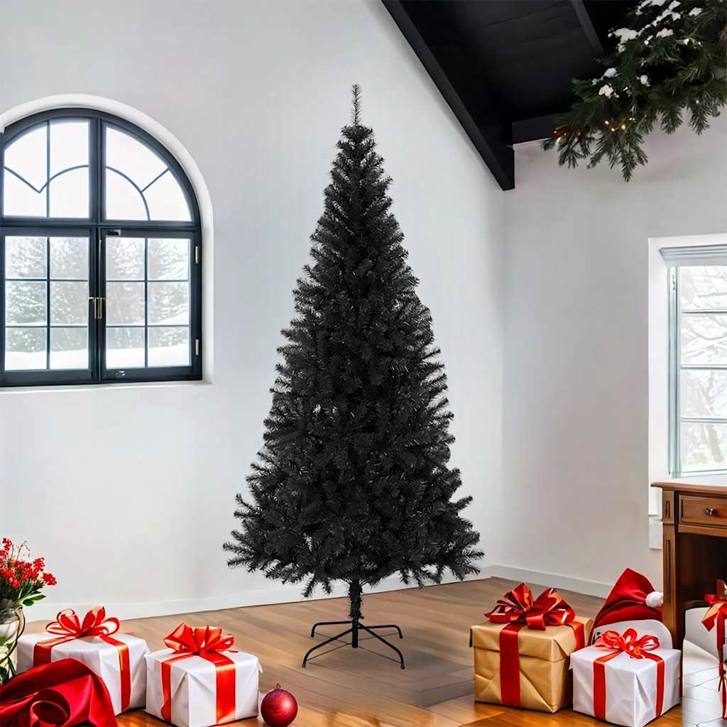 Kunstkerstboom met standaard 180 cm PVC zwart