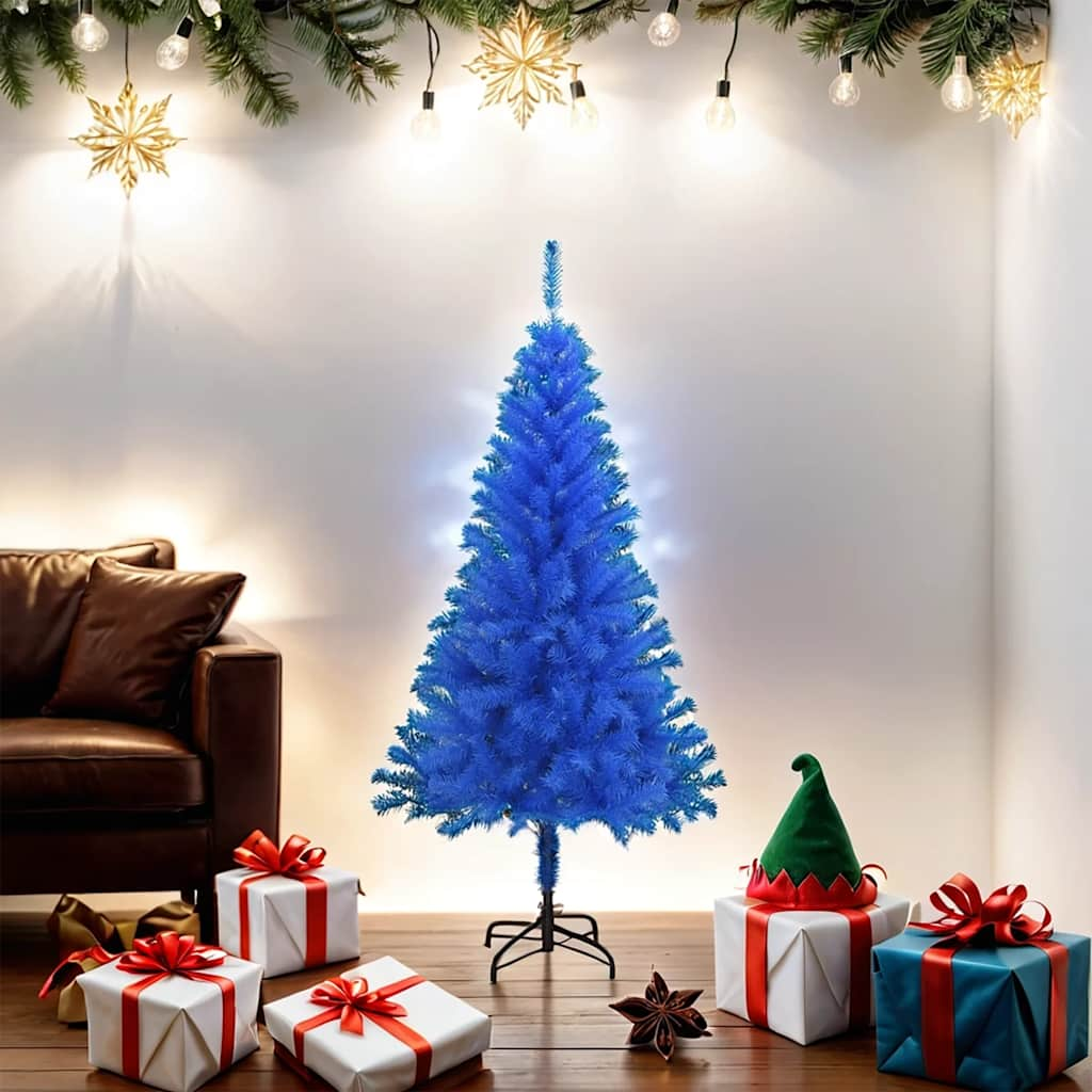 Kunstkerstboom met standaard 150 cm PVC blauw