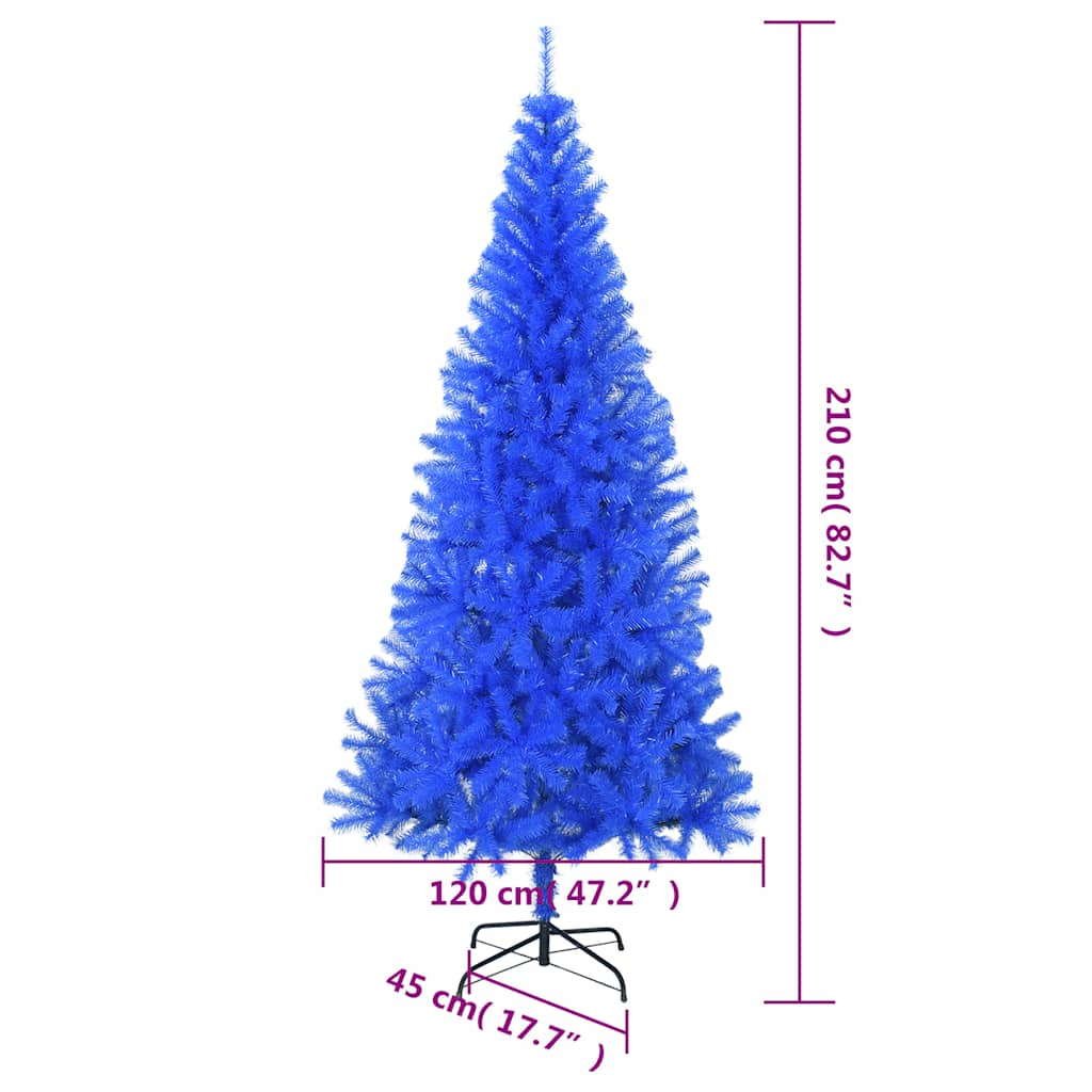 Kunstkerstboom met standaard 210 cm PVC blauw