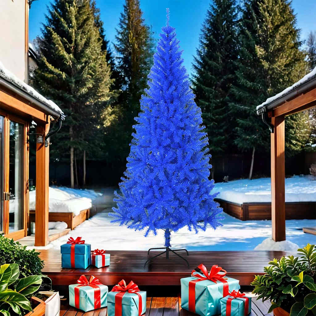 Kunstkerstboom met standaard 210 cm PVC blauw