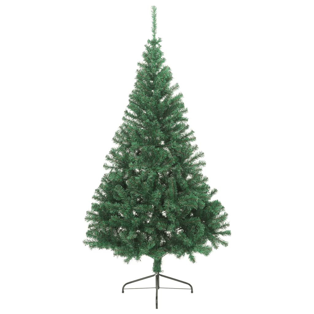 Kunstkerstboom met standaard half 210 cm PVC groen