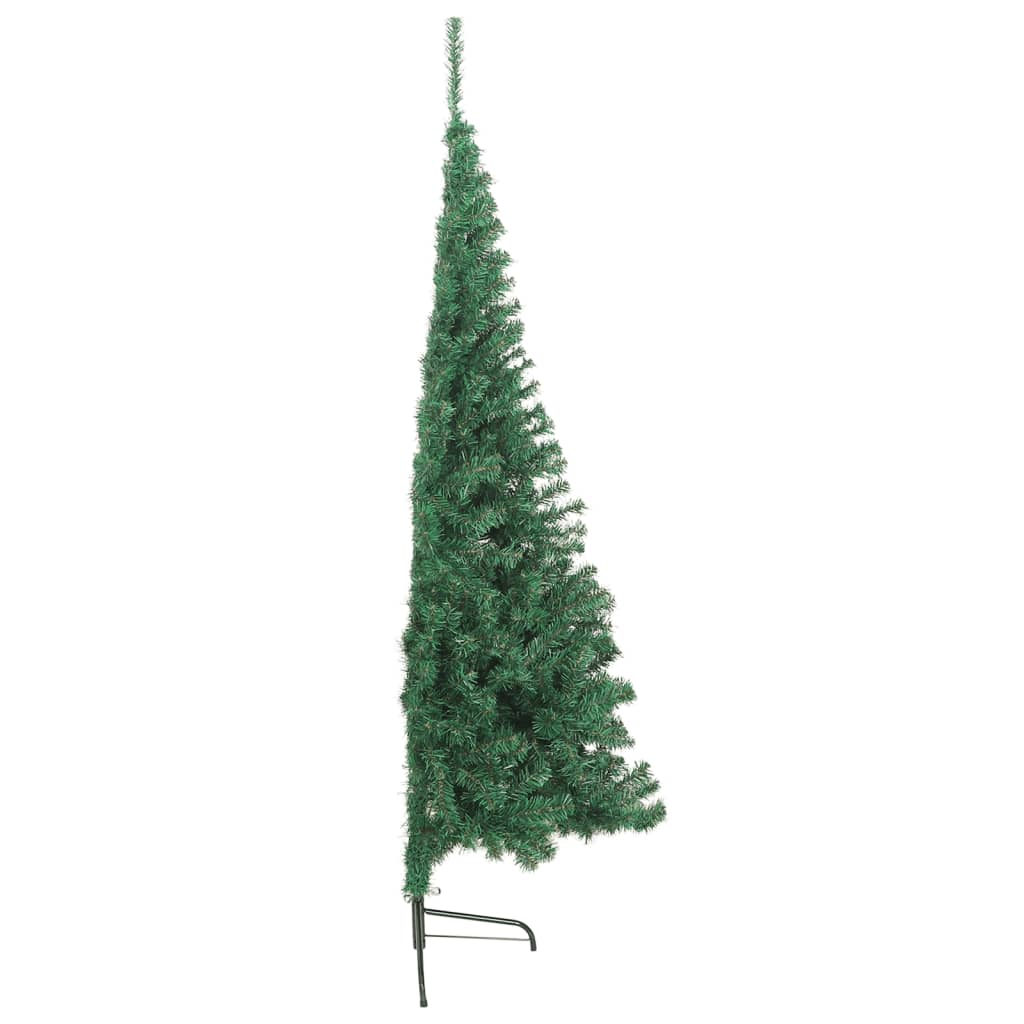 Kunstkerstboom met standaard half 210 cm PVC groen