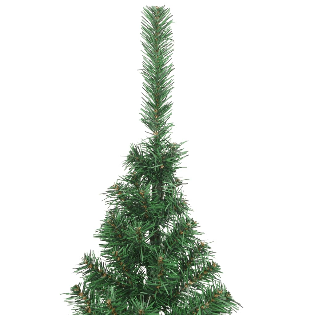 Kunstkerstboom met standaard half 210 cm PVC groen