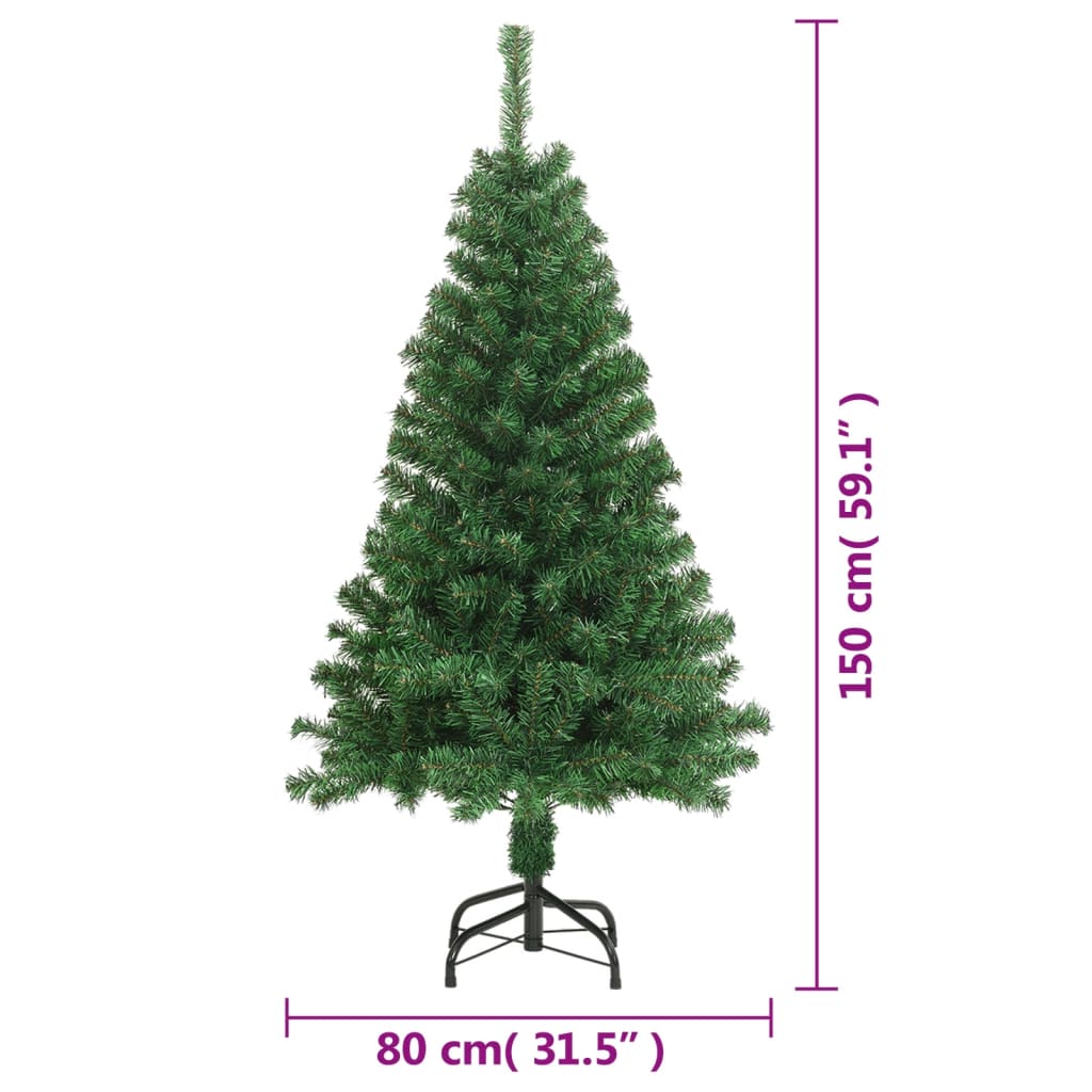 Kunstkerstboom met dikke takken 150 cm PVC groen