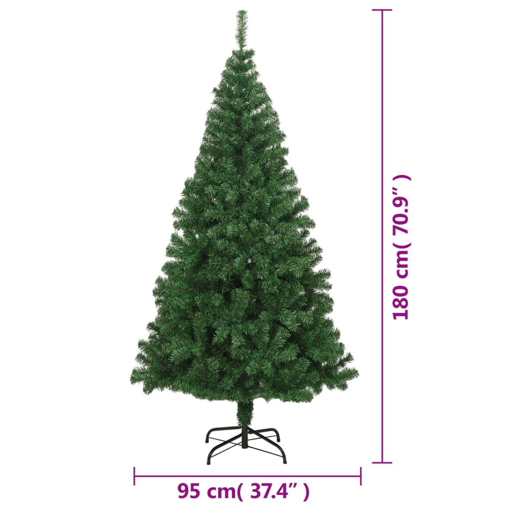 Kunstkerstboom met dikke takken 180 cm PVC groen