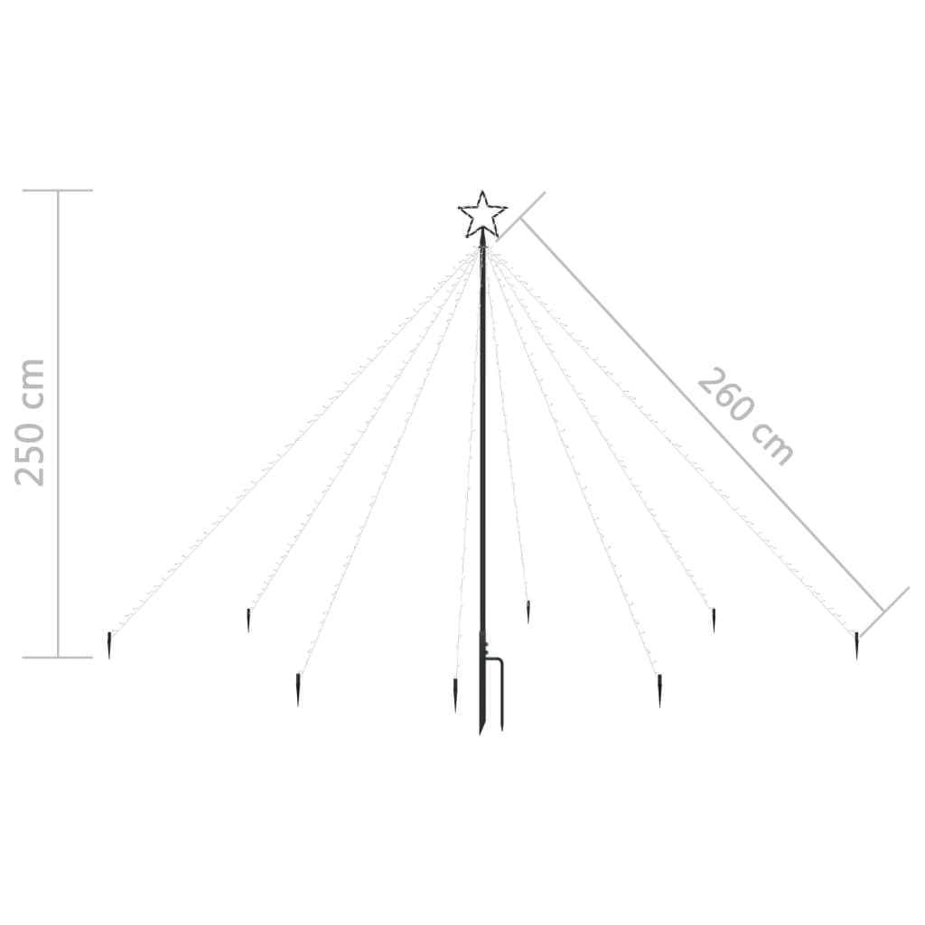 Kerstboomverlichting waterval binnen buiten 400 LED's 2,5 m