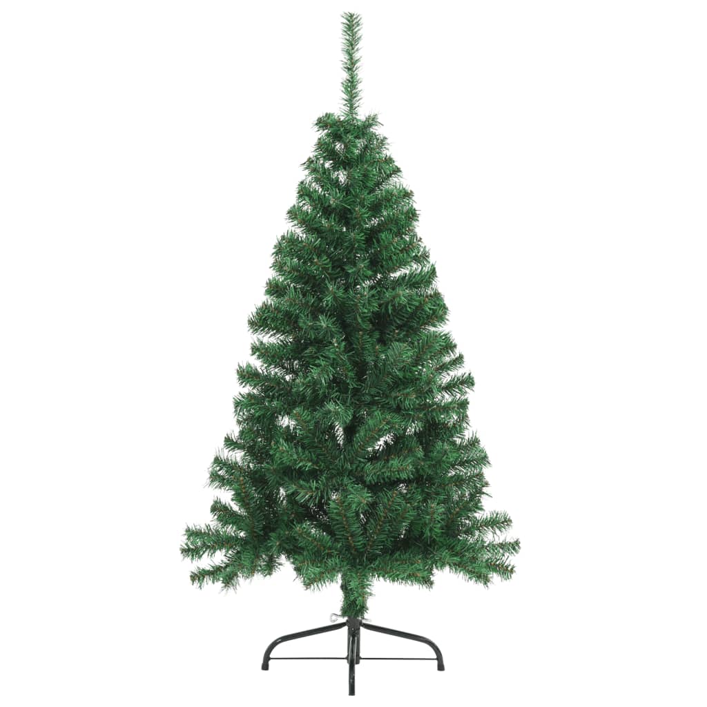 Kunstkerstboom met standaard half 120 cm PVC groen