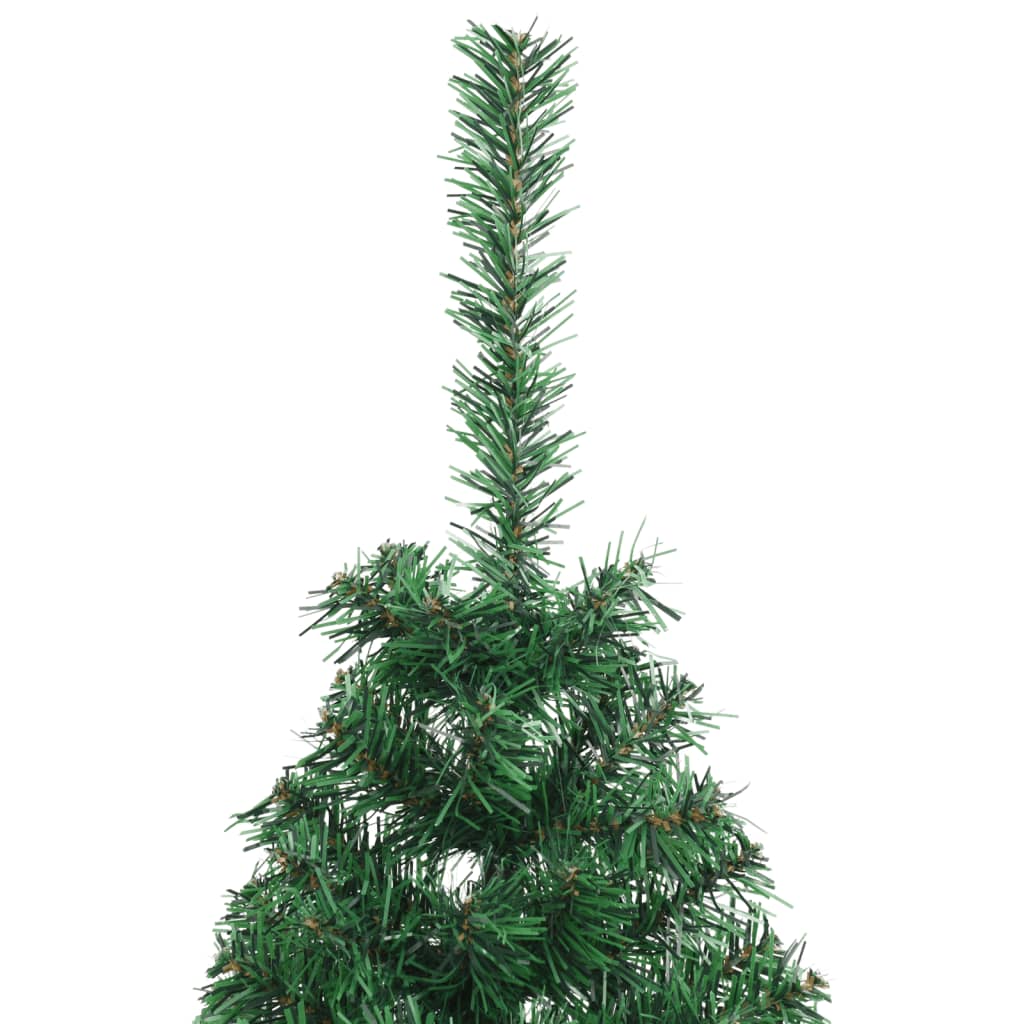 Kunstkerstboom met standaard half 120 cm PVC groen