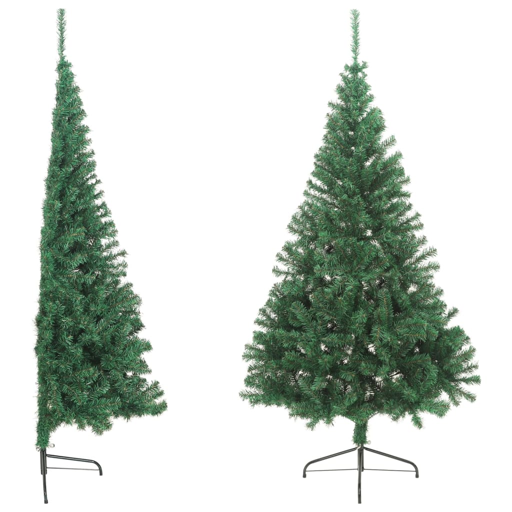 Kunstkerstboom met standaard half 240 cm PVC groen