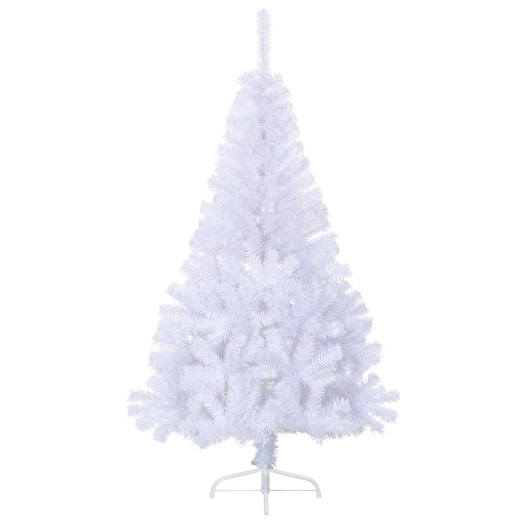 Kunstkerstboom met standaard half 150 cm PVC wit