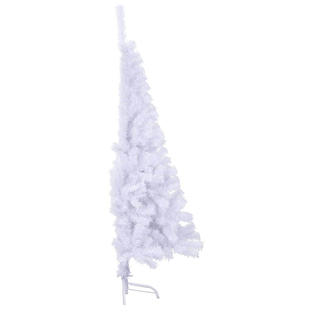 Kunstkerstboom met standaard half 150 cm PVC wit