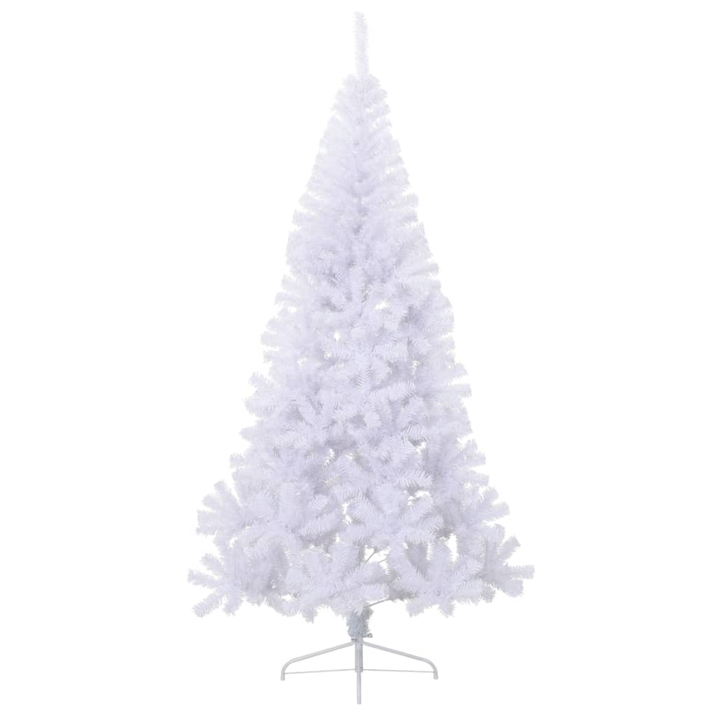 Kunstkerstboom met standaard half 180 cm PVC wit