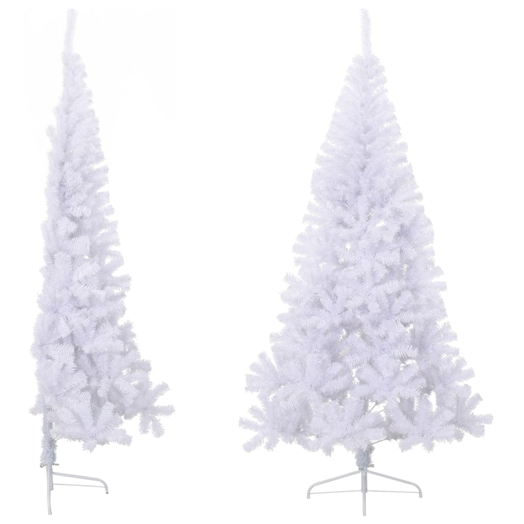 Kunstkerstboom met standaard half 210 cm PVC groen