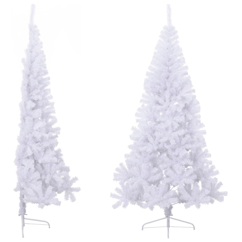 Kunstkerstboom met standaard half 240 cm PVC groen