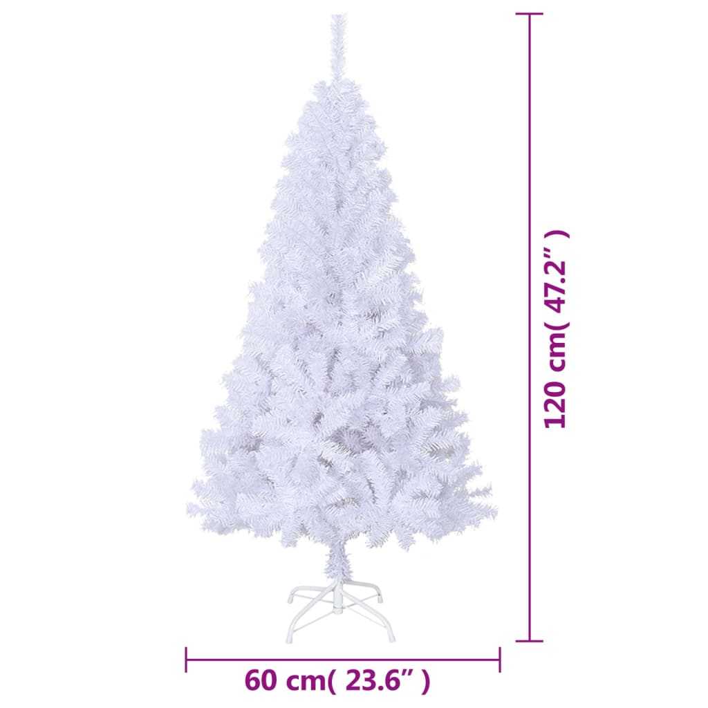 Kunstkerstboom met dikke takken 120 cm PVC wit