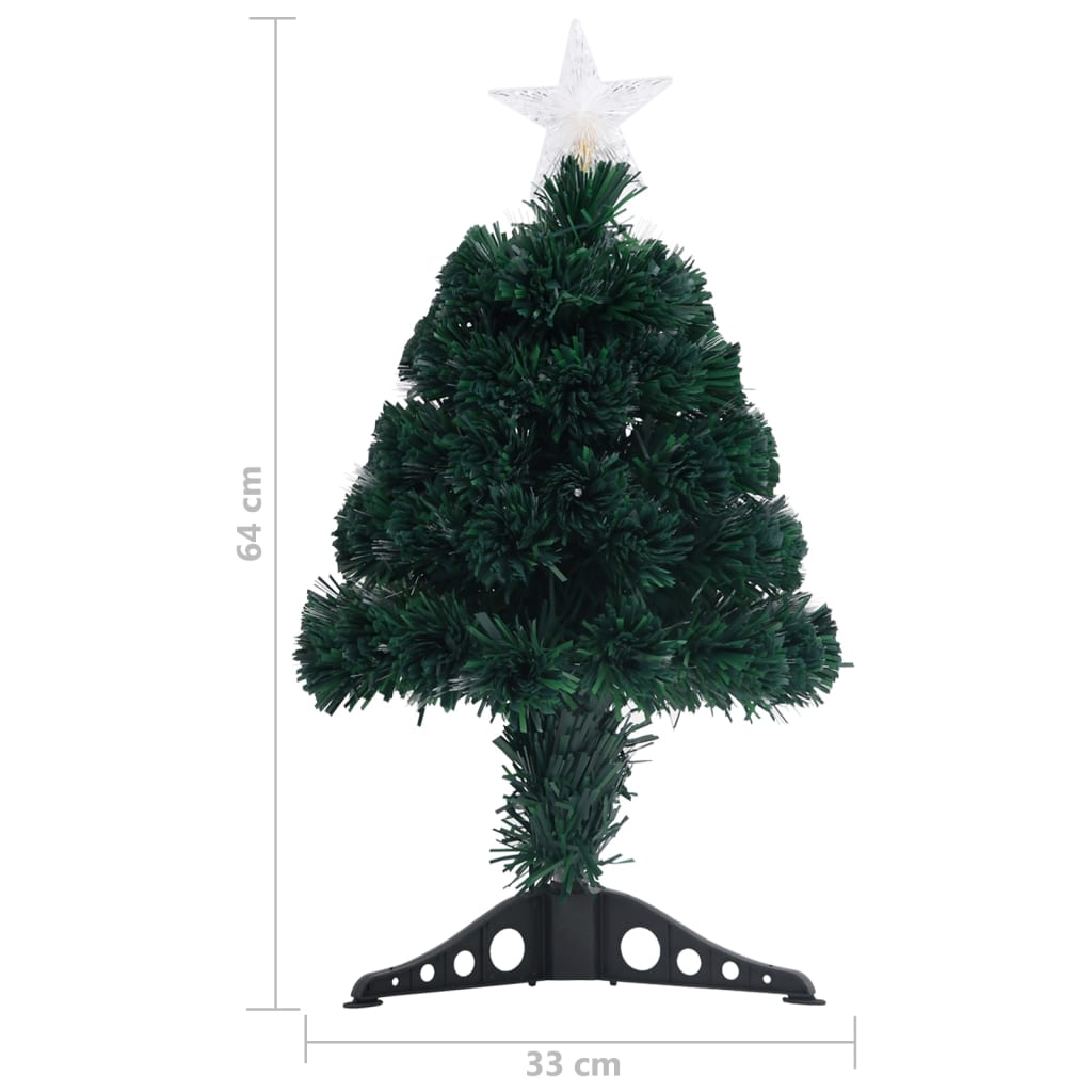 Kerstboom met LED en standaard 64 cm glasvezel