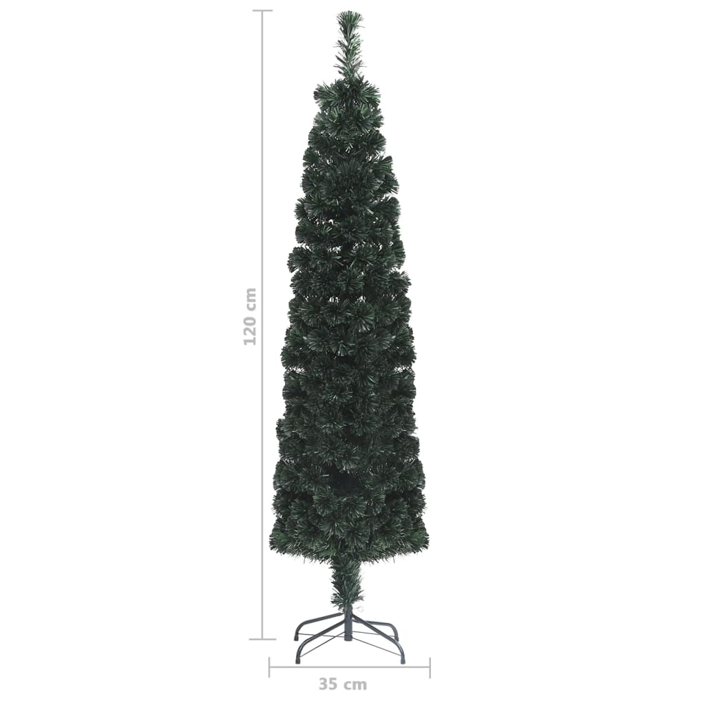 Kunstkerstboom met standaard smal 120 cm glasvezel