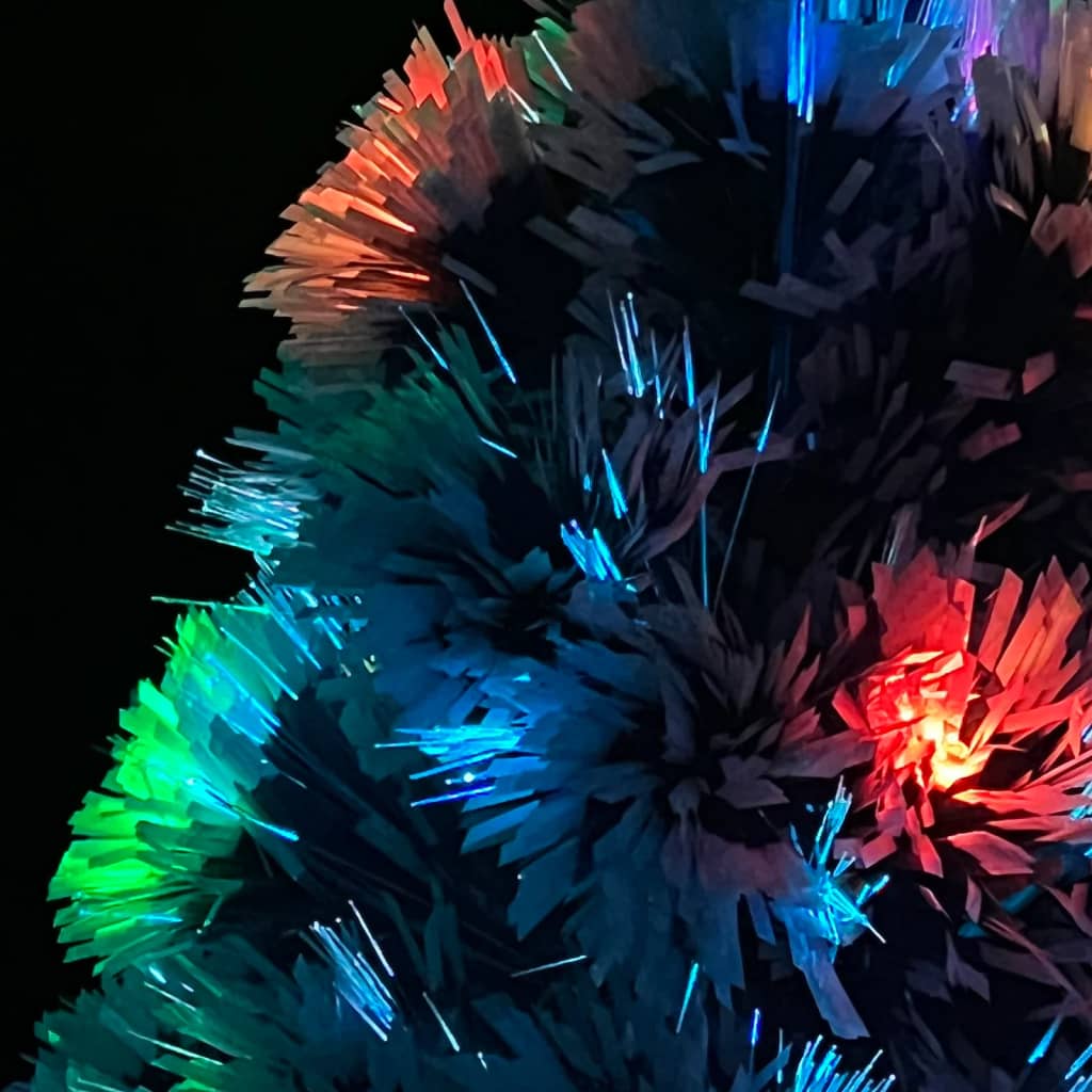 Kunstkerstboom met verlichting 64 cm glasvezel wit en blauw