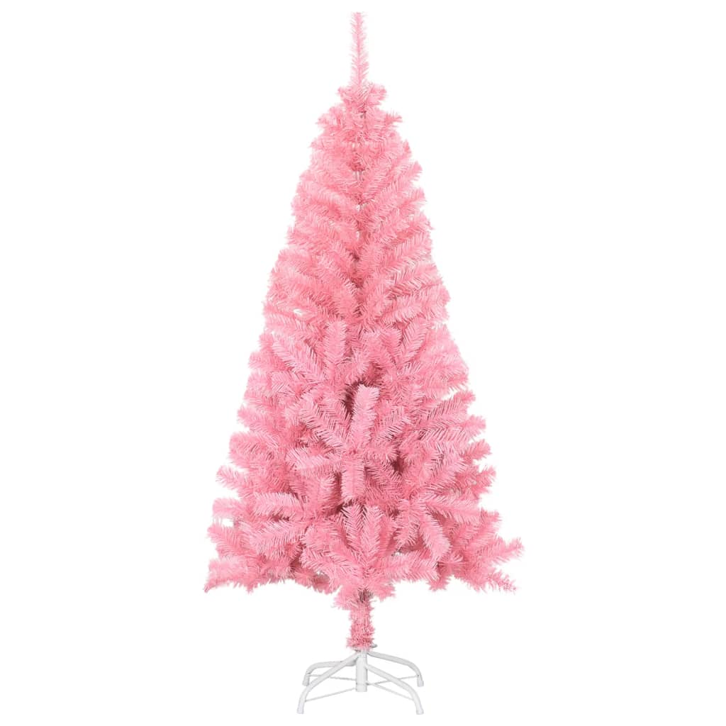 Kunstkerstboom met standaard 120 cm PVC roze