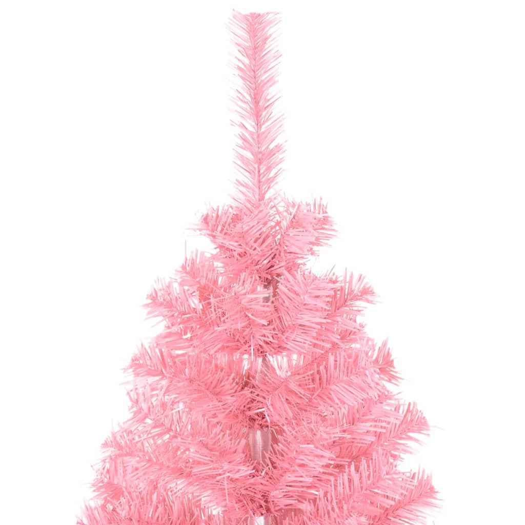 Kunstkerstboom met standaard 120 cm PVC roze