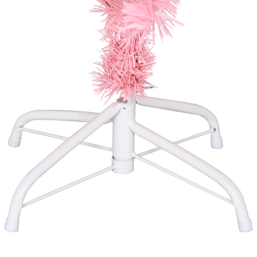 Kunstkerstboom met standaard 120 cm PVC roze