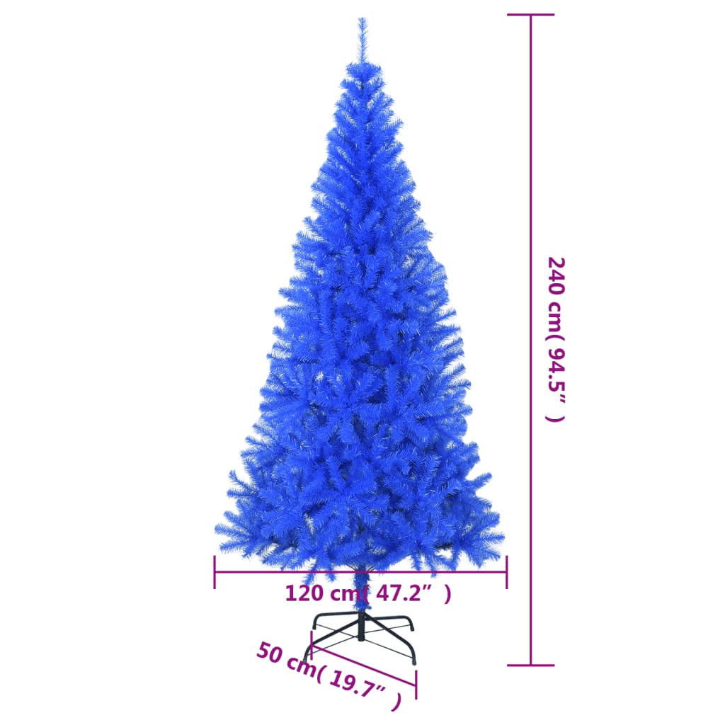 Kunstkerstboom met standaard 240 cm PVC blauw