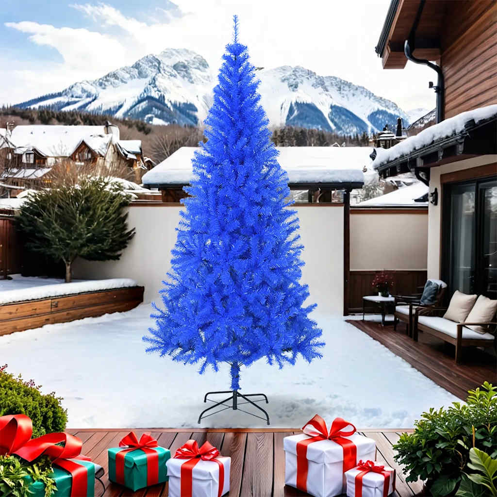 Kunstkerstboom met standaard 240 cm PVC blauw