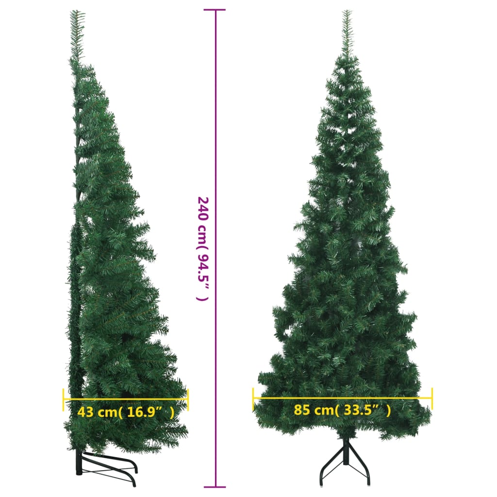 Kunstkerstboom hoek 240 cm PVC groen