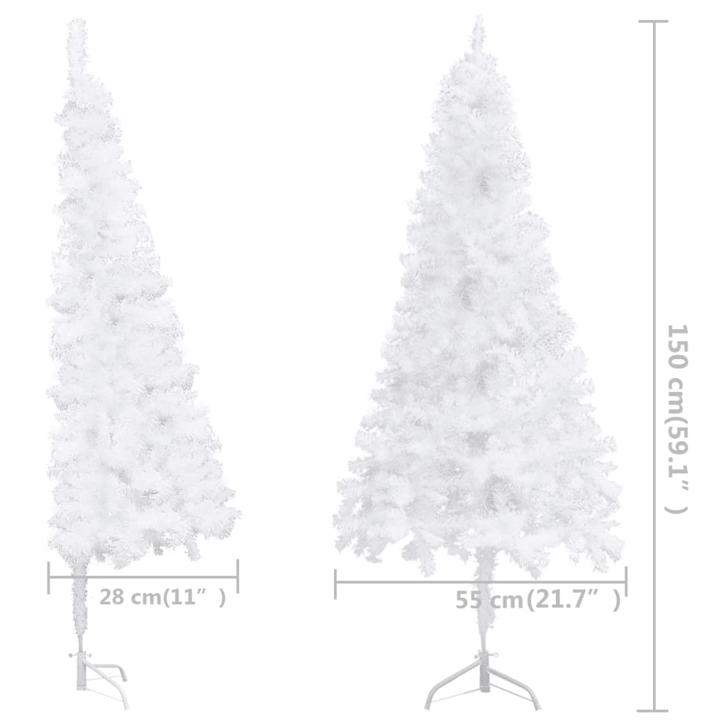 Kunstkerstboom hoek 150 cm PVC wit