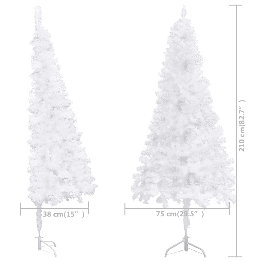 Kunstkerstboom hoek 210 cm PVC wit