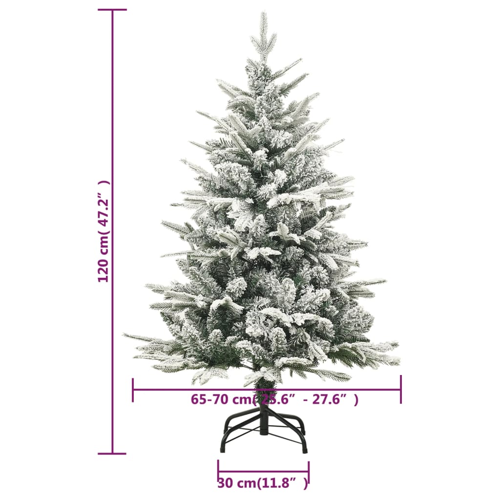 Kunstkerstboom met sneeuw 120 cm PVC en PE groen