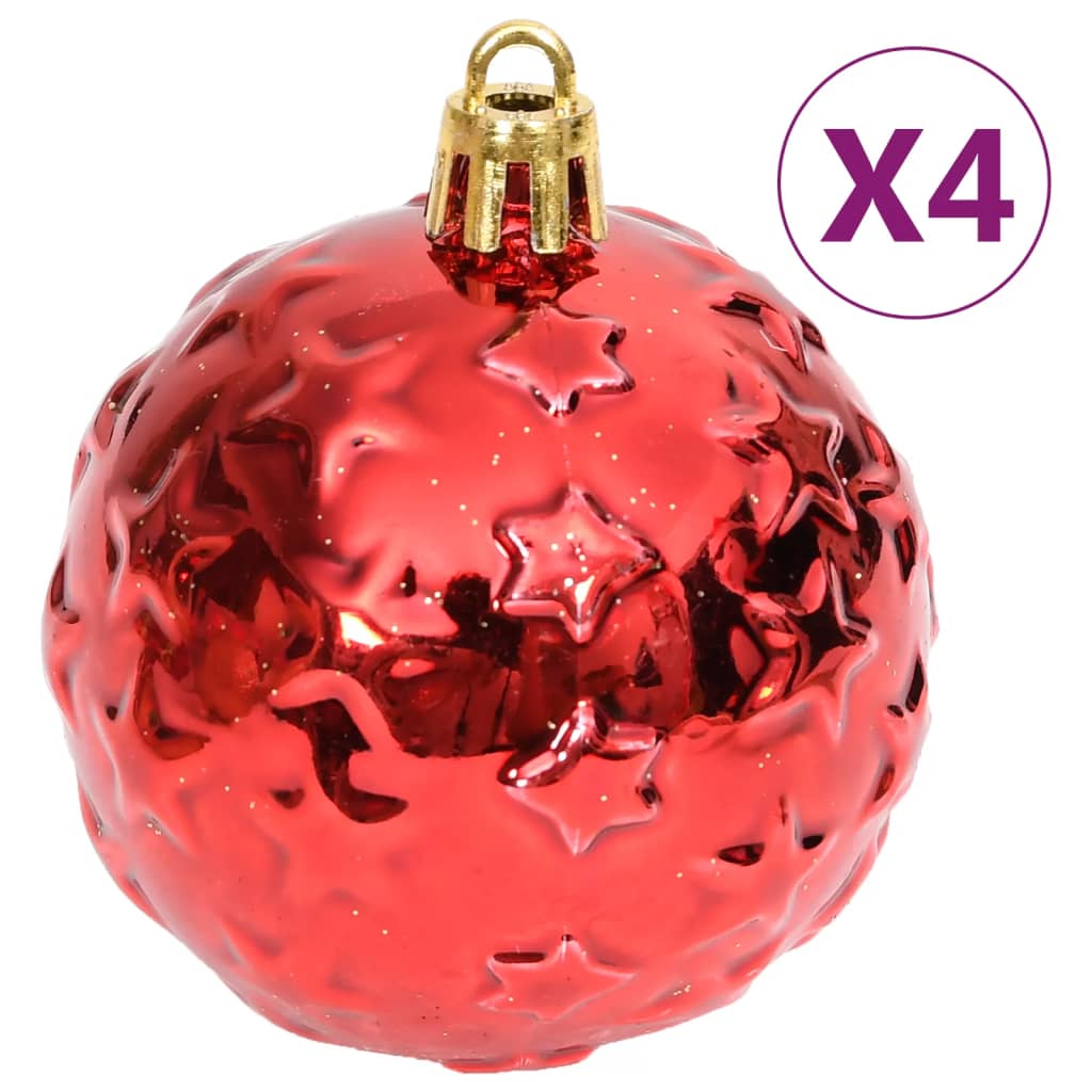 70 Delige Kerstballenset goud en rood