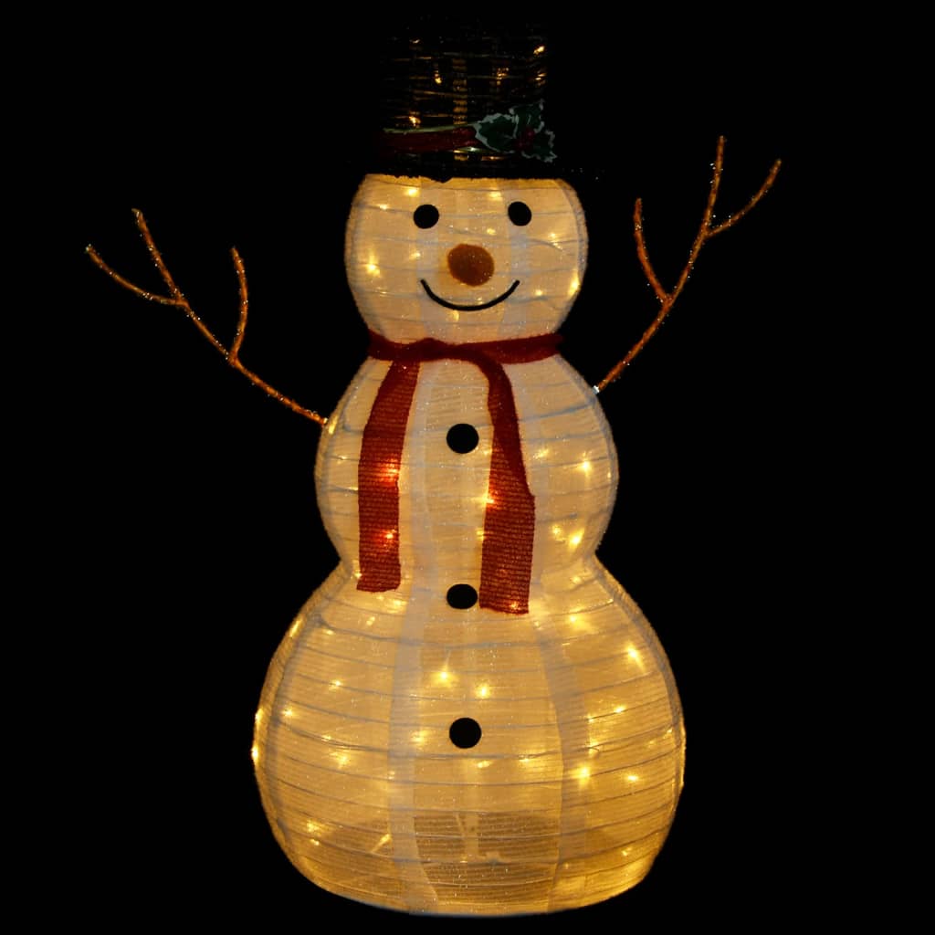 Decoratieve sneeuwpop LED 90 cm luxe stof