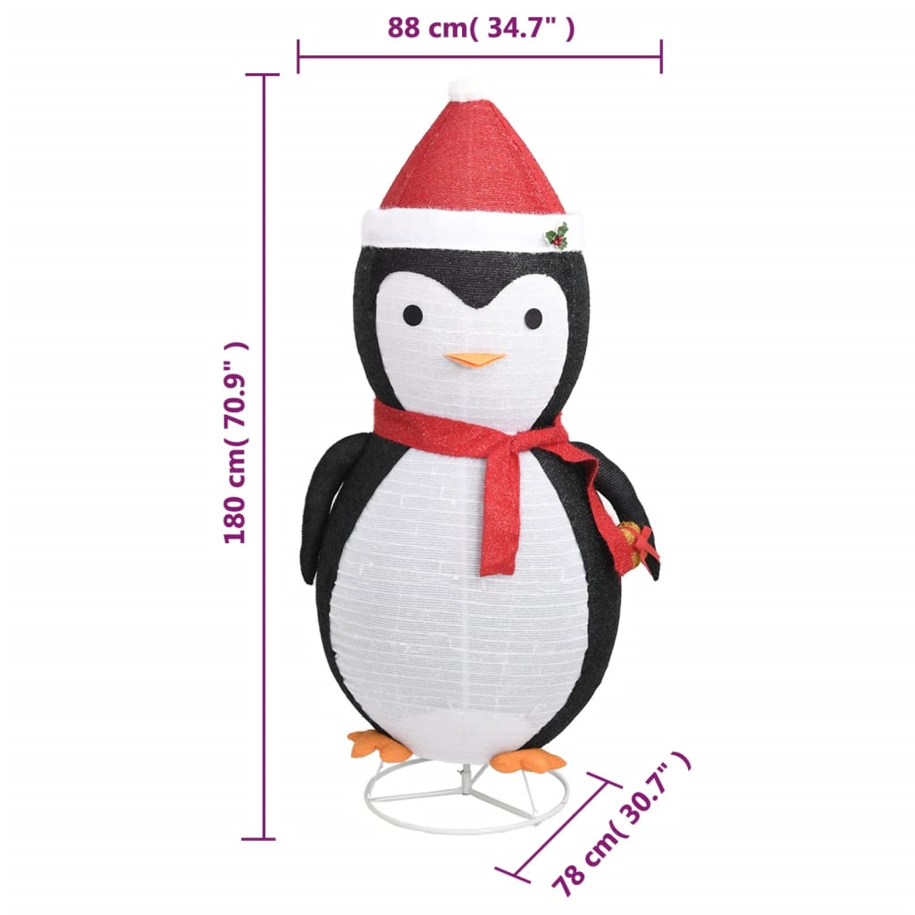 Kerstpinguïn decoratief LED 180 cm luxe stof