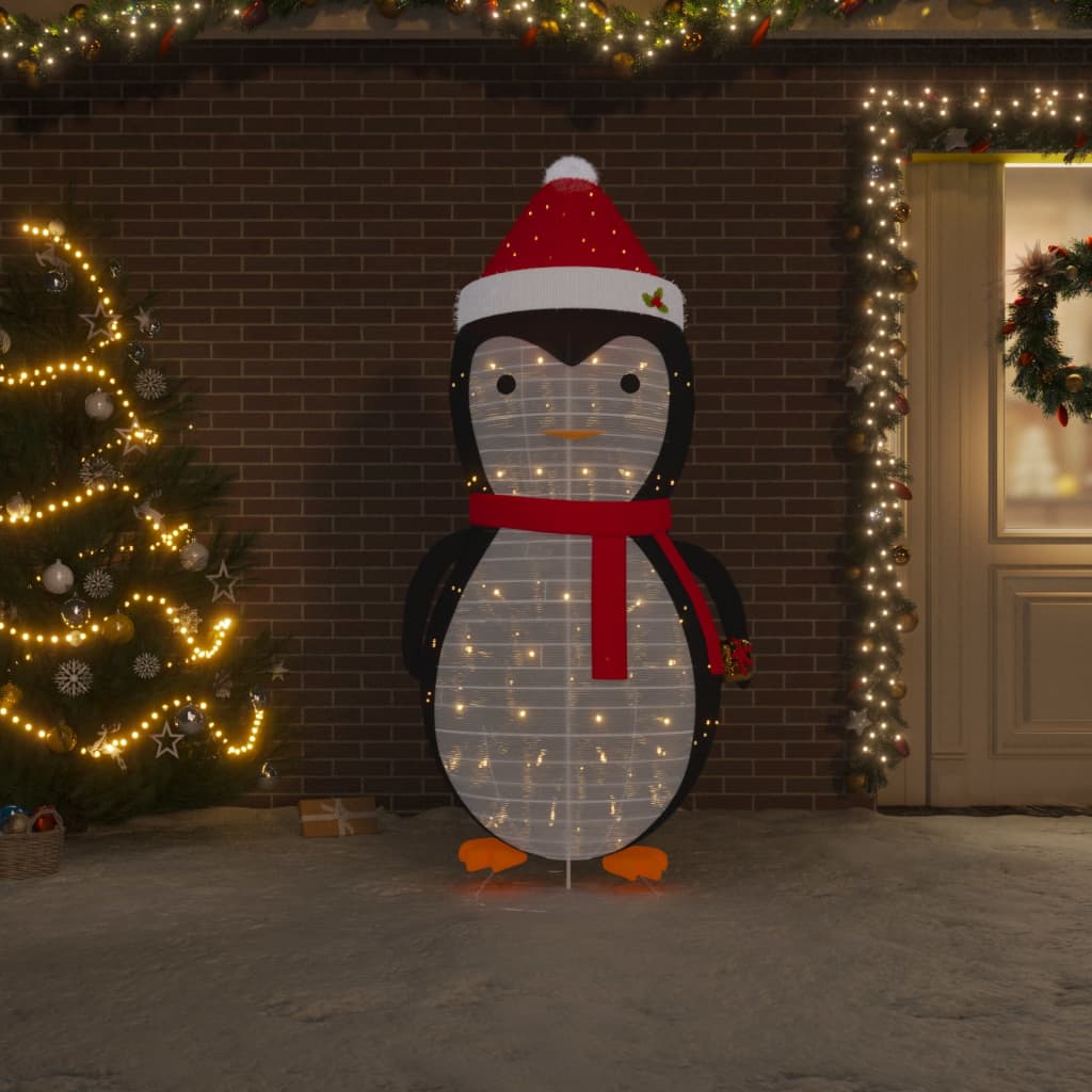 Kerstpinguïn decoratief LED 180 cm luxe stof