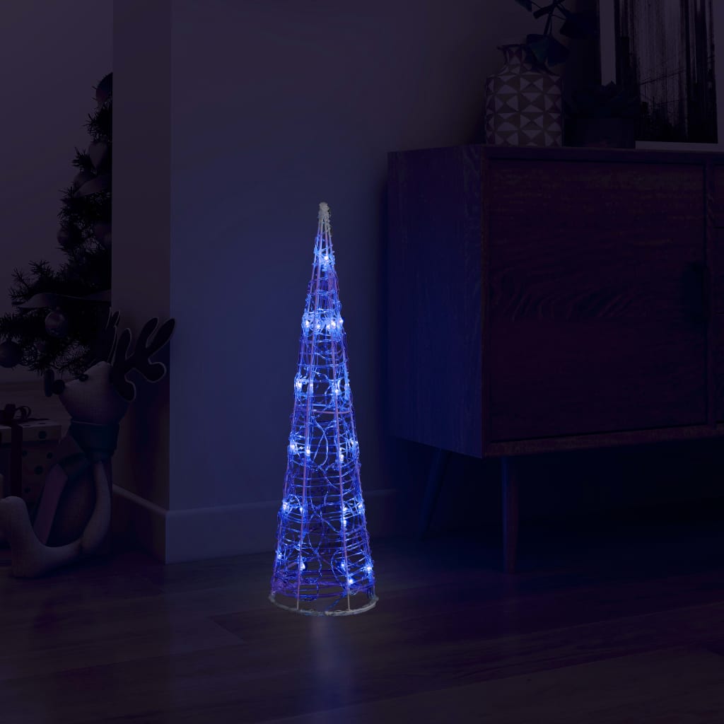 Lichtkegel decoratief LED blauw 60 cm acryl