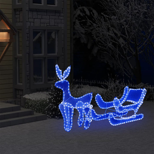 Kerstverlichting rendier en slee met mesh 432 LED's