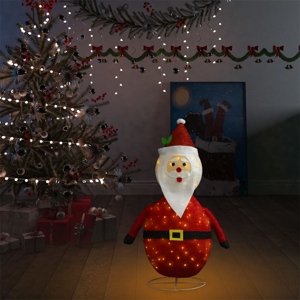 Kerstman decoratief LED 90 cm luxe stof