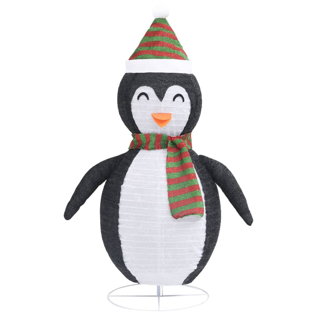 Kerstpinguïn decoratief LED 60 cm luxe stof