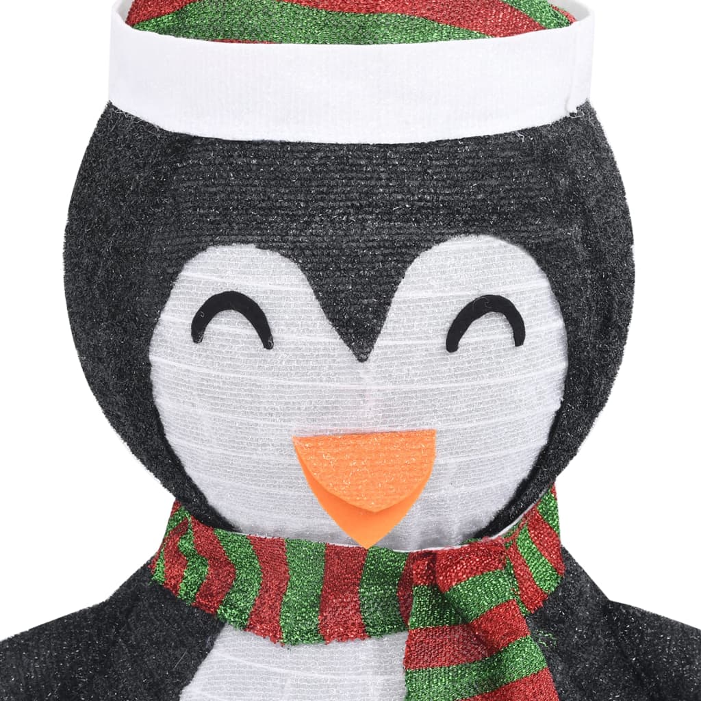 Kerstpinguïn decoratief LED 60 cm luxe stof