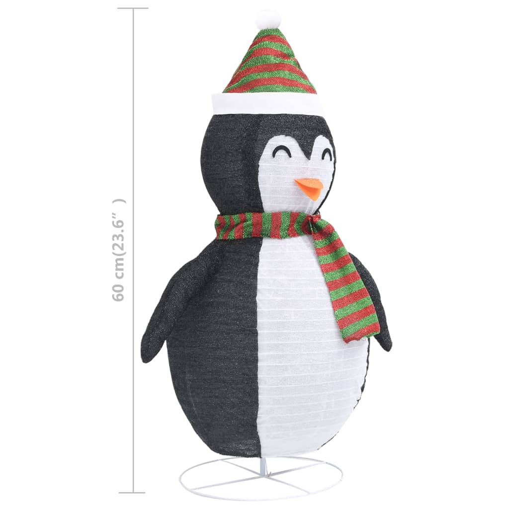 Kerstpinguïn decoratief LED 60 cm luxe stof